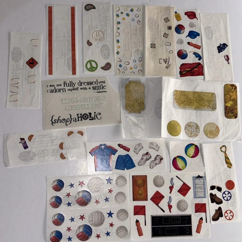 Creative Memories Stickers Vintage Sports Stickers JUNK JOURNAL Stickers